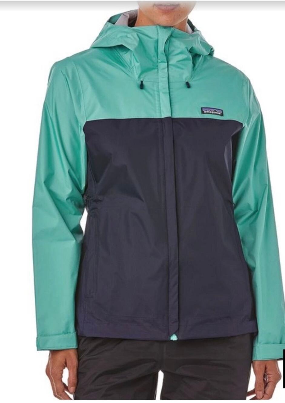Patagonia Womens Torrentshell Rain Jacket Navy Turquoise Size XS Waterproof